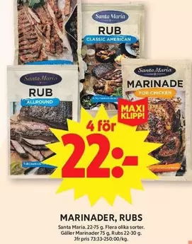 Santa Maria - Marinader, Rubs