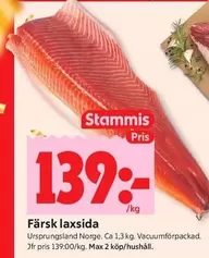 Färsk lax sida