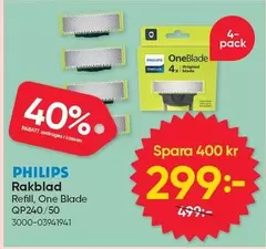 philips - Rakblad Refill, One Blade QP240/50 3000-03941941