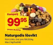 Natsurgodis lösvikt