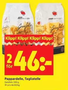 Pappardelle, Tagliatelle