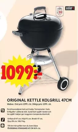 Weber - ORIGINAL KETTLE KOLGRILL 47CM