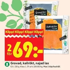 Gravad, kallrökt, najad lax
