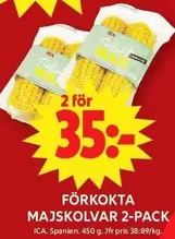FÖRKOKTA MAJSKOLVAR 2-PACK