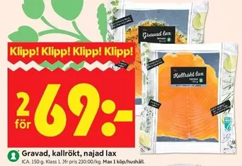 Gravad, kallrökt, najad lax