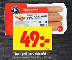 Grillkorv skinnfri