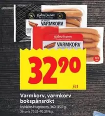 Nyhlens - Varmkorv, varmkorv bokspånsrökt