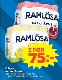 ramlösa - Kolsyrat vatten 12-pack