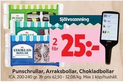Punschrullar, Arraksbollar, Chokladbollar