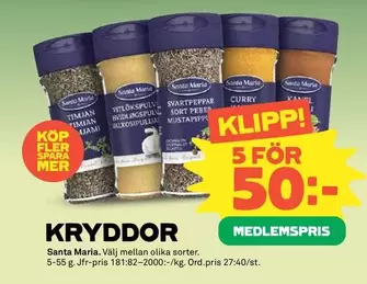 Santa Maria - KRYDDOR