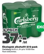 Carlsberg - Ekologisk alkoholfri öl 6-pack