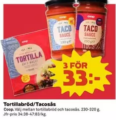 Coop - Tortillabröd/Tacosås