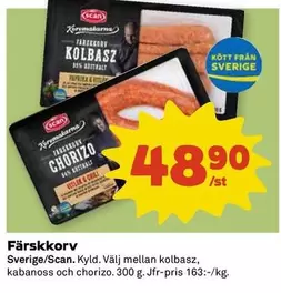 Scan - Färska korv Kolbasz & Chorizo