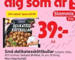 Dafgård - Små delikatessköttbullar