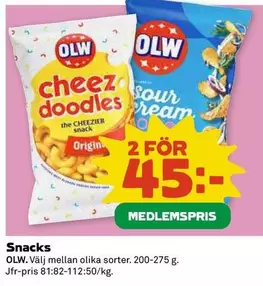 OLW - Cheez doodles, Sour cream
