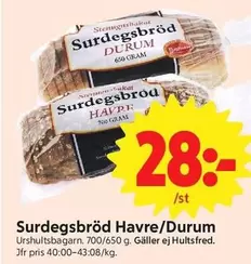 Surdegsbröd Havre/Durum