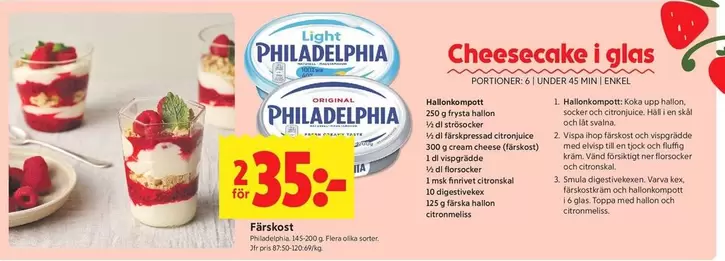 Philadelphia - Cheesecake i glas