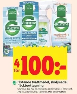 Grumme - Flytande tvättmedel, sköljmedel, fläckborttagning