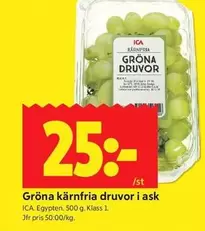 Gröna kärnfria druvor