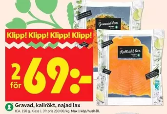 Gravad, kallrökt, najad lax