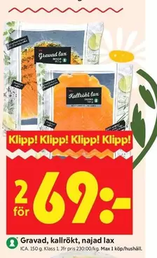 Gravad, kallrökt, najad lax
