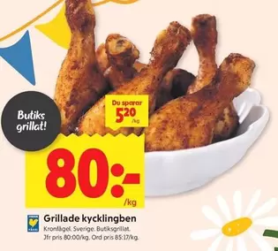 Kronfågel - Grillade kycklingben