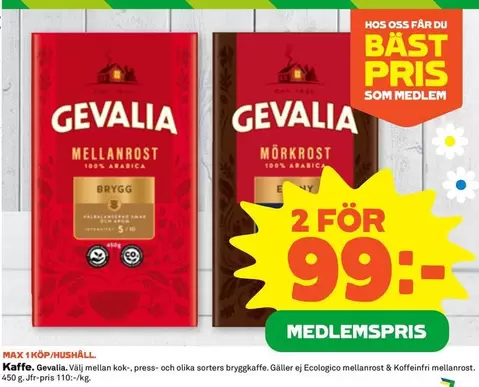 gevalia - Kaffe Mellanrost & Mörkrost