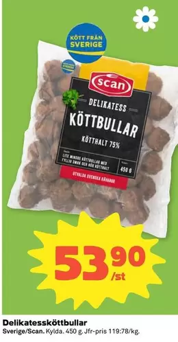 Scan - Delikatess Köttbullar Köttbullar 75%