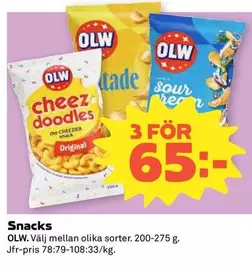 OLW - Cheez doodles, Sour cream