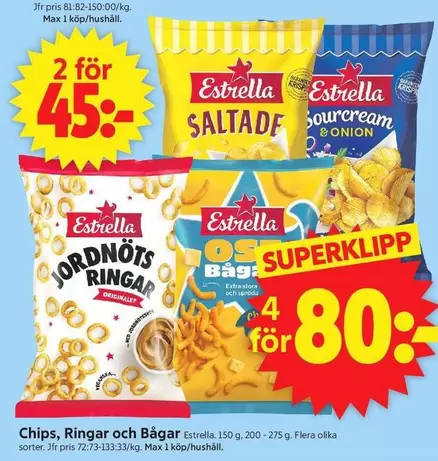 Estrella - Chips, Ringar och Bågar