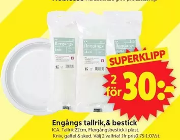 Engångs tallrik, & bestick