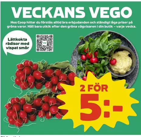 Coop - Lättkokta rädisor med vispat smör