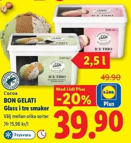 BON GELATI Glass i tre smaker