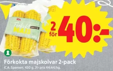 Färkökta majskolvar