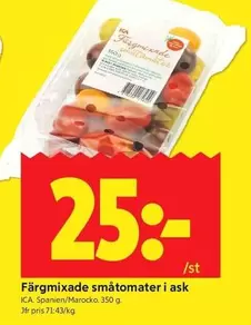 Färgmixade småtomater i ask