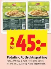 Peka - Potatis-, Rotfruktsgratäng