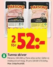 Pärsons - Rökt skinka / kalkon