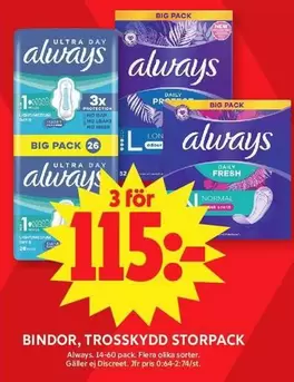 Always - Bindor, Trosskydd Storpack