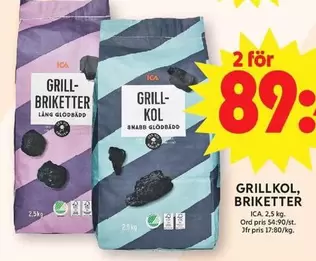 GRILLKOL, BRIKETTER