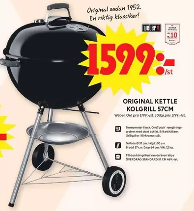 Weber - ORIGINAL KETTLE KOLGRILL 57CM