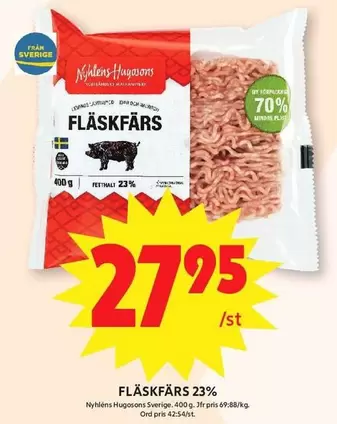 Nyhlens - FLÄSKFÄRS 23%