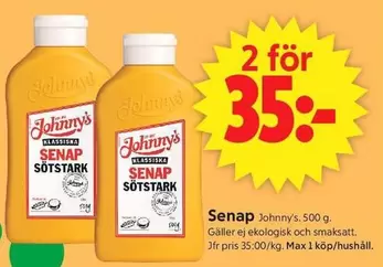 Johnny's - Senap Sötsark