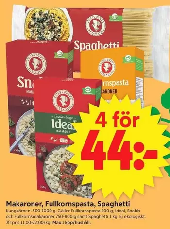 kungsörnen - Makaroner, Fullkornspasta, Spaghetti