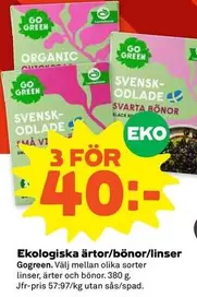 EKO - Ekologiska ärtor/bönor/linser