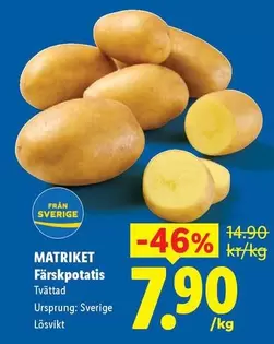 Färskpotatis Tvättad