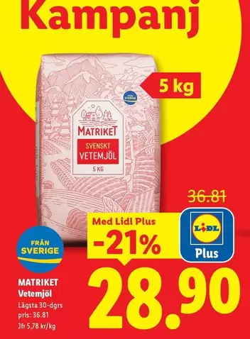 MATRIKET SVENSKT VETEMJÖL