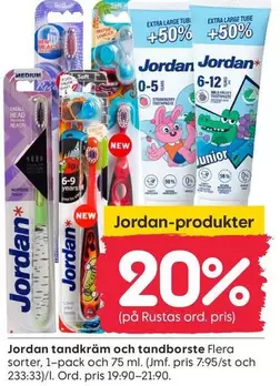 jordan - tandkräm och tandborste