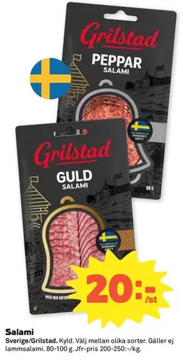 Grilstad - Guld Salami, Peppar Salami