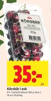 Körsbär i ask