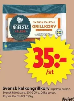 Ingelsta kalkon - Svensk kalkongrillkorv